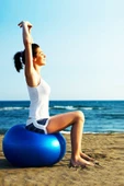PEKİAL 65 Cm Mavi Pilates Topu Yoga Egzersiz Topu (POMPASIZ) - 1