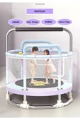 SLİPT Güvenlik Fileli Ekstra Hediyeli Büyük Boy Çocuk Trambolini 150 Cm 5 FT - 1