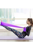PEKİAL Pilates Bandı Jimnastik Pilates Lastiği 120x15 Cm Egzersiz Aerobik Bant 1 Adet Mor - 1