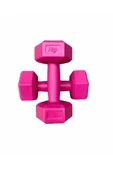 SHOPHANGAR Fuşya Pembe Plastik Köşeli 1kg 2 Adet Mini Plates Fitness Seti Mini Dambıl Seti - 2