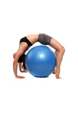 SLİPT 65 Cm Mavi Pilates Topu Yoga Plates Egzersiz Topu Ball + Şişirme Pompası Seti - 1