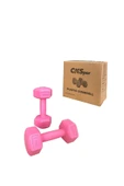 CKSPOR 2'Li Dambıl Seti 1 kg X 2 Adet Plastik Dambıl Ağırlık Seti  Köşeli - 1