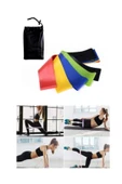 CKSPOR 5'li Çantalı Lateks Aerobik Direnç Bandı Farklı Dirençte Pilates Yoga Squat Egzersiz Direnç L thumbnail 1