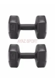 AYAZ SPORT 3x2 Dambıl Siyah Set Dumbell Toplam 6 Kg - 1