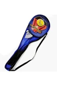 CAN SPORTS Çantalı Bedminton Seti 2 Raket 1 Top Badminton Seti Mavi Renk - 1