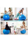 CKSPOR 55 cm Pilates Topu Dayanıklı Yoga Pilates Egzersiz Topu Ve Şişirme Pompası thumbnail 4