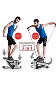 NİVAGATORE İpli Fitness Kardiyo Stepper Egzersiz Aleti Total Body Twister Crosstep Step Siyah MAYN - 3