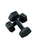 CKSPOR 1 kg X 2 Adet Köşeli Vinyl Kaplı Siyah Dambıl Ağırlık Seti - 1