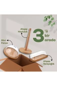 Bernardo Ahşap Havluluk + Tere Yağlık + Mini Fanus 3+1 - 1