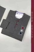 GoodNight Erkek İnterlok Kumaş Yaka İki Düğme Kışlık Kalın Antrasit Pijama Takımı - 1