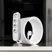 Kablolu 4'lü Topraklı Grup Priz Fiş Çoğaltıcı 10 Metre Çoklu Uzatma Kablosu Anahtarsız Monofaze - 6