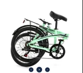 Bisan TWİN-S Katlanır Bisiklet 20 Jant Mint Yeşil Siyah thumbnail 2