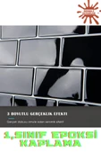 Renkli Duvarlar 30×30cm Siyah Tuğla Epoksi 1 Adet 3D Yapışkanlı Duvar Kaplama Paneli Mutfak Banyo Salon Ofis Döşeme thumbnail 5
