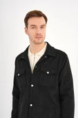 Ringe Erkek Süet Görünümlü Siyah Gömlek Mont - 5