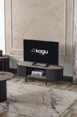 Kagu Boston Serisi Tv Ünitesi Siyah Metal Gri Ahşap - 1