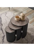 Kagu Boston Serisi Mdf 3'lü Zigon Metal Ayak - 3