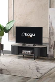 Kagu Boston Serisi Tv Ünitesi Siyah Metal Gri Ahşap - 6