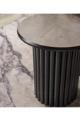Kagu Boston Mdf 3'lü Sehpa Yuvarlak Ahşap ve Metal Ayak - 5
