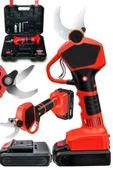 2X Akülü Kömürsüz Motor Dijital Emniyetli Akülü Dal Kesme Makası 128 V 12ah - 1