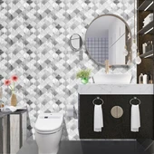 Renkli Duvarlar 30×30cm Arabesk Çini Epoksi 1 Adet 3D Yapışkanlı Duvar Kaplama Paneli Mutfak Banyo Salon Ofis Döşeme thumbnail 8