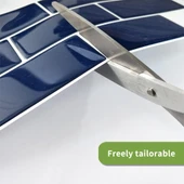 Renkli Duvarlar 30×30cm Safir Tuğla Epoksi 1 Adet 3D Yapışkanlı Duvar Kaplama Paneli Mutfak Banyo Salon Ofis Döşeme thumbnail 11