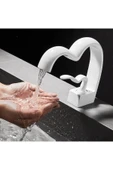 Banyo Lavabo Bataryası Beyaz Renk Şelale Kalp Yeni Tasarım 7 Yıl Garantili İthal - 4