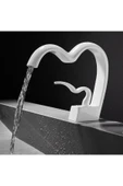Banyo Lavabo Bataryası Beyaz Renk Şelale Kalp Yeni Tasarım 7 Yıl Garantili İthal - 3