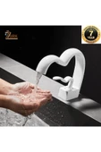 Banyo Lavabo Bataryası Beyaz Renk Şelale Kalp Yeni Tasarım 7 Yıl Garantili İthal - 1