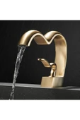 Banyo Lavabo Bataryası Mat Gold Renk Şelale Kalp Yeni Tasarım 7 Yıl Garantili İthal - 2