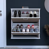 Modilayn UMAY Asma Antre 72 x 78 x 25,5 cm’lik 2 Düşer Kapak 4 Göz Bölmeli Ayakkabılık - 4