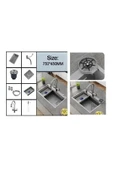 Akıllı Eviye Seti Dokunmatik Smart Gri Renk Su Arıtma Çıkışlı Şelaleli Ithal 7 Yıl Garanti 75x46cm - 7