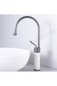 Banyo Çanak Lavabo Bataryası Antrasit Beyaz Mermerli Yeni Model 7 Yıl Garantili Ithal - 2