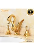 BANYO LAVABO BATARYASI KUĞU GOLD ALTIN DORE 3 LÜ SET YENİ MODEL İTHAL 7 YIL GARANTİLİ thumbnail 1