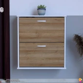 Modilayn UMAY Asma Kapı Önü 72 x 78 x 25, 5 cm’ lik 2 Düşer Kapak 4 Göz Bölmeli Ayakkabılık - 4