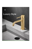 Banyo Lavabo Bataryası Mat Gold Renk Yeni Model 7 Yıl Garantili Ithal - 8