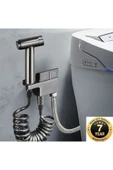 Banyo Bide Basınçlı Püskürtücü Taharet Musluğu Klozet Hortumu Antrasit Renk İthal 7 Yıl Garantili thumbnail 1