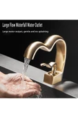 Banyo Lavabo Bataryası Mat Gold Renk Şelale Kalp Yeni Tasarım 7 Yıl Garantili İthal - 5