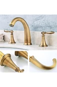 Banyo Lavabo Bataryası Ankastre 3lü Set Antik Renk Yeni Model 7 Yıl Garantili İthal - 5