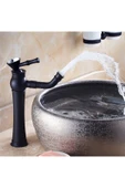 Banyo Çanak Lavabo Bataryası Siyah Renk Taşlı Model 7 Yıl Garantili Ithal - 2