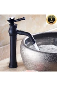 Banyo Çanak Lavabo Bataryası Siyah Renk Taşlı Model 7 Yıl Garantili Ithal - 1