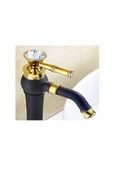 Banyo Çanak Lavabo Bataryası Siyah Gold Renk Taşlı Model 7 Yıl Garantili Ithal - 3