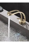 Banyo Lavabo Bataryası Mat Gold Renk Şelale Yeni Tasarım 7 Yıl Garantili İthal - 2