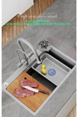 Akıllı Eviye Seti Dokunmatik Smart Gri Renk Su Arıtma Çıkışlı Şelaleli Ithal 7 Yıl Garanti 75x46cm - 2