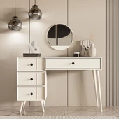 2250 ROSE AYNALI (AHŞAP AYAKLI)MDF PROFİL ÇERÇEVELİ 4 ÇEKMECELİ 120 CM MAKYAJ MASASI BEYAZ - 4