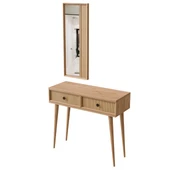 6024 LUNA (AHŞAP AYAKLI) MDF PROFİL ÇERÇEVELİ 2 ÇEKMECELİ AYNALI DRESUAR SEPET-YUNUS - 9