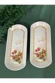 QUEEN  Vintage Lale 2 Adet Oval Kahvaltı Tabağı - 3