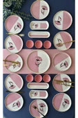 QUEEN  Poppy Model 12 Kişilik 23 Parça With Saucer Kahvaltı Takımı (Pink) - 4