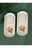 QUEEN  Vintage Lale 2 Adet Oval Kahvaltı Tabağı - 1
