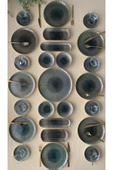 QUEEN  Green Gold 8 Kişilik 25 Parça Tea Plate Kahvaltı Takımı - 1