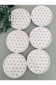 Love 6 Adet Kırmızı Kalp 20 Cm Pasta/servis Tabağı - 1